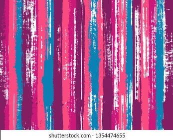 Watercolor strips seamless vector background. Freehand tracery watercolour lines vector pattern. Striped tablecloth textile print. Colorful wrapping paper packaging design.