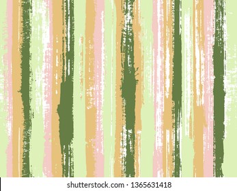 Watercolor strips seamless vector background. Old style material graphic background. Striped tablecloth textile print. Grungy ink doodles simple endless texture.