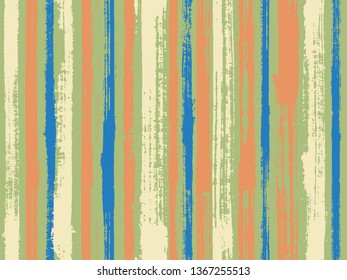 Watercolor strips seamless vector background. Ornament sample design for sailor suit. Paintbrush artistic lines fabric seamless print. Striped tablecloth textile print.