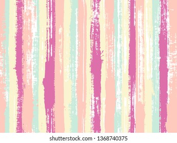 Watercolor strips seamless vector background. Uneven ink hatch vertical lines textile pattern. Striped tablecloth textile print. Contemporary art graffiti drawing swatch.