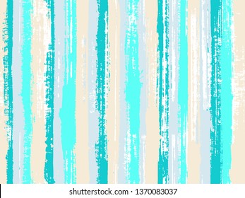 Watercolor strips seamless vector background. Grungy ink doodles simple endless texture. Brush stroke lines messy backdrop print pattern. Striped tablecloth textile print.