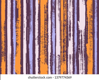 Watercolor strips seamless vector background. Colorful wrapping paper packaging design. Old style material graphic background. Striped tablecloth textile print.