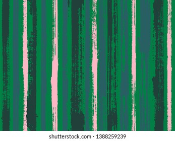 Watercolor strips seamless vector background. Grungy ink doodles simple endless texture. Paintbrush artistic lines fabric seamless print. Striped tablecloth textile print.