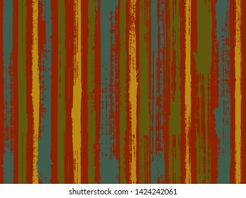 Watercolor strips seamless vector background. Striped tablecloth textile print. Colorful wrapping paper packaging design. Old style material graphic background.