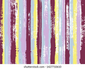 Watercolor strips seamless vector background. Parellel gouache vertical lines seamless backdrop. Striped tablecloth textile print. Acrylic paint texture swatch repeating design.