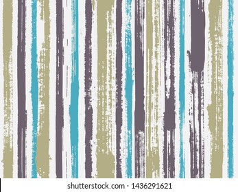 Watercolor strips seamless vector background. Sloopy gouache vertical lines vector pattern. Torn paper effect ethnic design. Striped tablecloth textile print.
