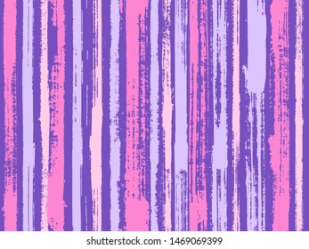 Watercolor strips seamless vector background. Striped tablecloth textile print. Parellel gouache vertical lines seamless backdrop. Multicolor ethnic sample swatch design.