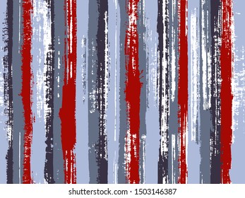 Watercolor strips seamless vector background. Acrylic paint texture swatch repeating design. Striped tablecloth textile print. Old style background for poster, banner, card.