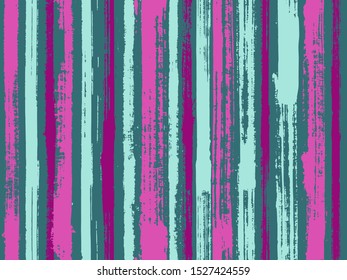 Watercolor strips seamless vector background. Distress texture ornament sample swatch. Parellel gouache vertical lines seamless backdrop. Striped tablecloth textile print.