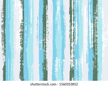 Watercolor strips seamless vector background. Grungy ink doodles simple endless texture. Parellel gouache vertical lines seamless backdrop. Striped tablecloth textile print.
