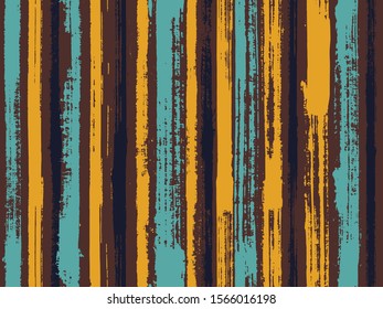 Watercolor strips seamless vector background. Sloopy gouache vertical lines vector pattern. Ornament sample design for sailor suit. Striped tablecloth textile print.