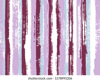 Watercolor strips seamless vector background. Colorful wrapping paper packaging design. Striped tablecloth textile print. Parellel gouache vertical lines seamless backdrop.