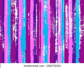 Watercolor strips seamless vector background. Bright wall graffiti drawing illustration. Striped tablecloth textile print. Hatch ink lines fabric seamless pattern print.