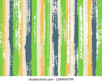 Watercolor strips seamless vector background. Contemporary art graffiti drawing swatch. Hatch ink lines fabric seamless pattern print. Striped tablecloth textile print.