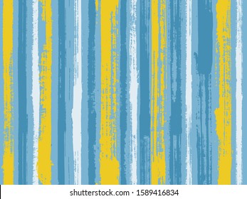 Watercolor strips seamless vector background. Striped tablecloth textile print. Multicolor ethnic sample swatch design. Sloopy gouache vertical lines vector pattern.