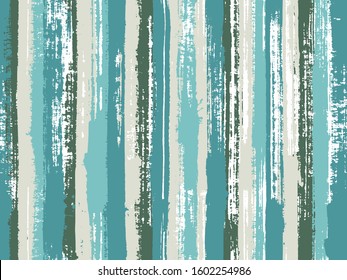 Watercolor strips seamless vector background. Striped tablecloth textile print. Decorative bright plaid ornament swatch. Uneven ink hatch vertical lines textile pattern.