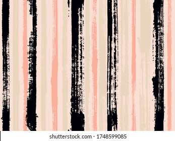 Aquarellstreifen nahtlose Vektorhintergrund. Zeitgenössische Kunst Graffiti Malerei Armbanduhr. Pinselstriche zeichnen ein chaotisches Hintergrundbild aus. Stoffdruck mit Streifen.