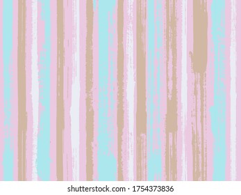 Watercolor strips seamless vector background. Parellel gouache vertical lines seamless backdrop. Striped tablecloth textile print. Torn paper effect ethnic design.