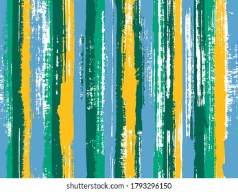 Watercolor strips seamless vector background. Striped tablecloth textile print. Acrylic paint texture swatch repeating design. Stylish clothing fashion seamless fabric print.