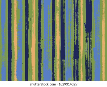 Watercolor strips seamless vector background. Striped tablecloth textile print. Old style material graphic background. Colorful wrapping paper packaging design.