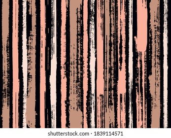 Watercolor strips seamless vector background. Decorative bright plaid ornament swatch. Vivid vertical lines stains vector graphics. Striped tablecloth textile print.