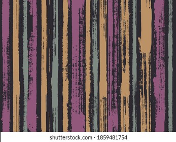 Watercolor strips seamless vector background. Paintbrush artistic lines fabric seamless print. Striped tablecloth textile print. Contemporary art graffiti drawing swatch.