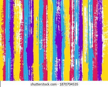 Watercolor strips seamless vector background. Old style material graphic background. Torn paper effect ethnic design. Striped tablecloth textile print.