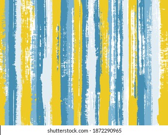 Watercolor strips seamless vector background. Striped tablecloth textile print. Colorful wrapping paper packaging design. Freehand tracery watercolour lines vector pattern.
