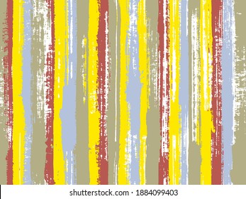 Watercolor strips seamless vector background. Striped tablecloth textile print. Distress texture ornament sample swatch. Parellel gouache vertical lines seamless backdrop.