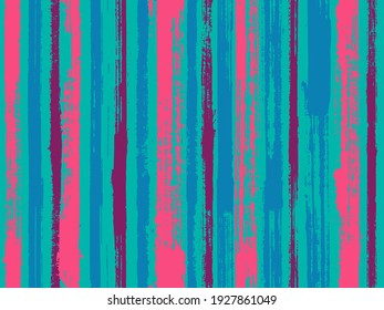 La acuarela tira el fondo vectorial sin fisuras. Efecto de papel roto diseño étnico. Impresión textil con manteles a rayas. Pincel de líneas artísticas tejido de impresión sin fisuras.