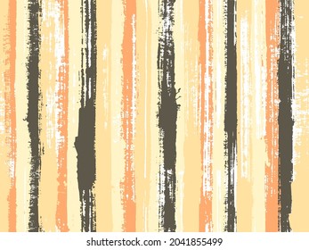 Watercolor strips seamless vector background. Striped tablecloth textile print. Torn paper effect ethnic design. Vivid vertical lines stains vector graphics.