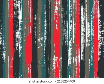 Watercolor strips seamless vector background. Striped tablecloth textile print. Hatch ink lines fabric seamless pattern print. Cute wall decor ornament sample.