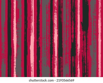 Watercolor Strips Seamless Vector Background. Striped Tablecloth Textile Print. Torn Paper Effect Ethnic Design. Paintbrush Artistic Lines Fabric Seamless Print.