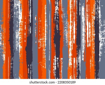 Watercolor Strips Seamless Vector Background. Uneven Ink Hatch Vertical Lines Textile Pattern. Striped Tablecloth Textile Print. Torn Paper Effect Ethnic Design.