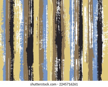 Watercolor strips seamless vector background. Colorful wrapping paper packaging design. Striped tablecloth textile print. Hatch ink lines fabric seamless pattern print.