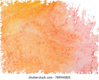 Watercolor stroke, abstract background. Red, yellow and orange paints. Vintage drawing color line. Decorative element as splash of paint.