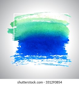 Watercolor stroke poster space for your text, lettering or inspirational saying. Hand drawn template design. Vector Image.
