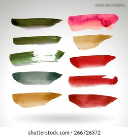 Watercolor strokes and texture. Vector design.