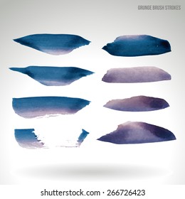 Watercolor strokes and texture. Vector design.