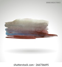 Watercolor strokes and texture. Vector design.