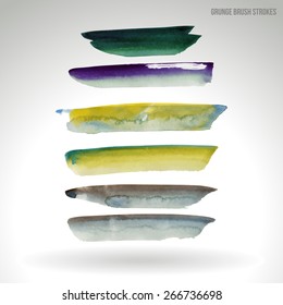 Watercolor strokes and texture. Vector design.