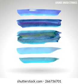 Watercolor strokes and texture. Vector design.