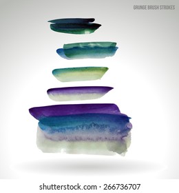 Watercolor strokes and texture. Vector design.