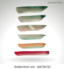 Watercolor strokes and texture. Vector design.