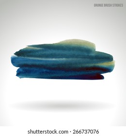 Watercolor strokes and texture. Vector design.