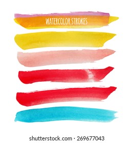 Watercolor strokes and texture. Vector design.