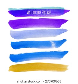 Watercolor strokes and texture. Vector design.