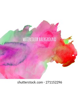 Watercolor strokes and texture. Vector design.