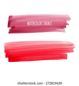 Watercolor strokes and texture. Vector design.