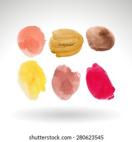 Watercolor strokes and texture. Vector design.